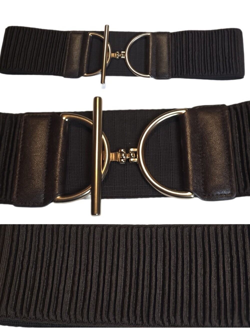 Chico's Espresso Brown Toggle Stretch Belt - S/M